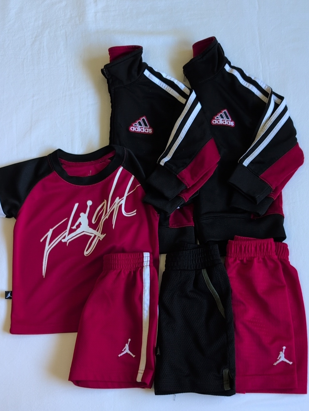 Jordan Adidas Athleisure Sport Lot 2T Track Jacket Flight Tee Shorts Twin Set